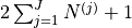 2 \sum_{j=1}^{J} N^{(j)}+1